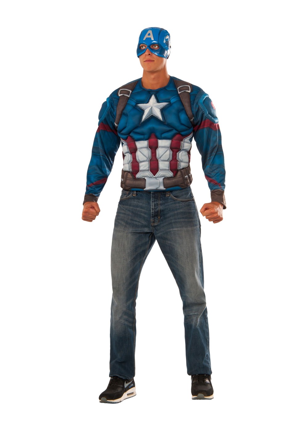 Civil War Captain America Muscle Shirt And Mask Men Set