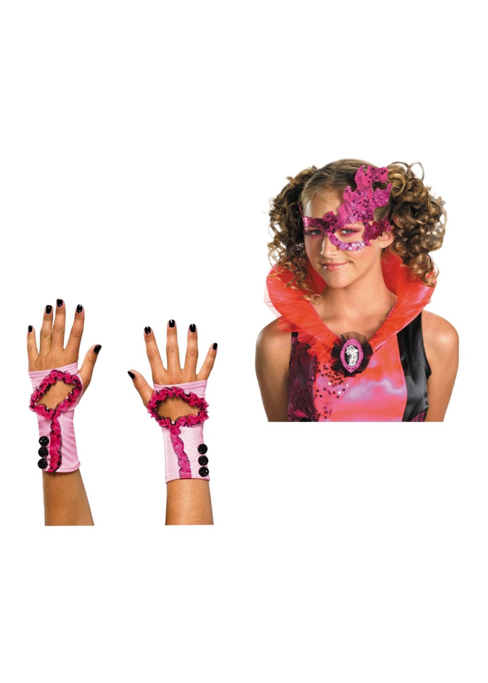 Kids Couture Masquerade Mask And Glovettes Girls Set