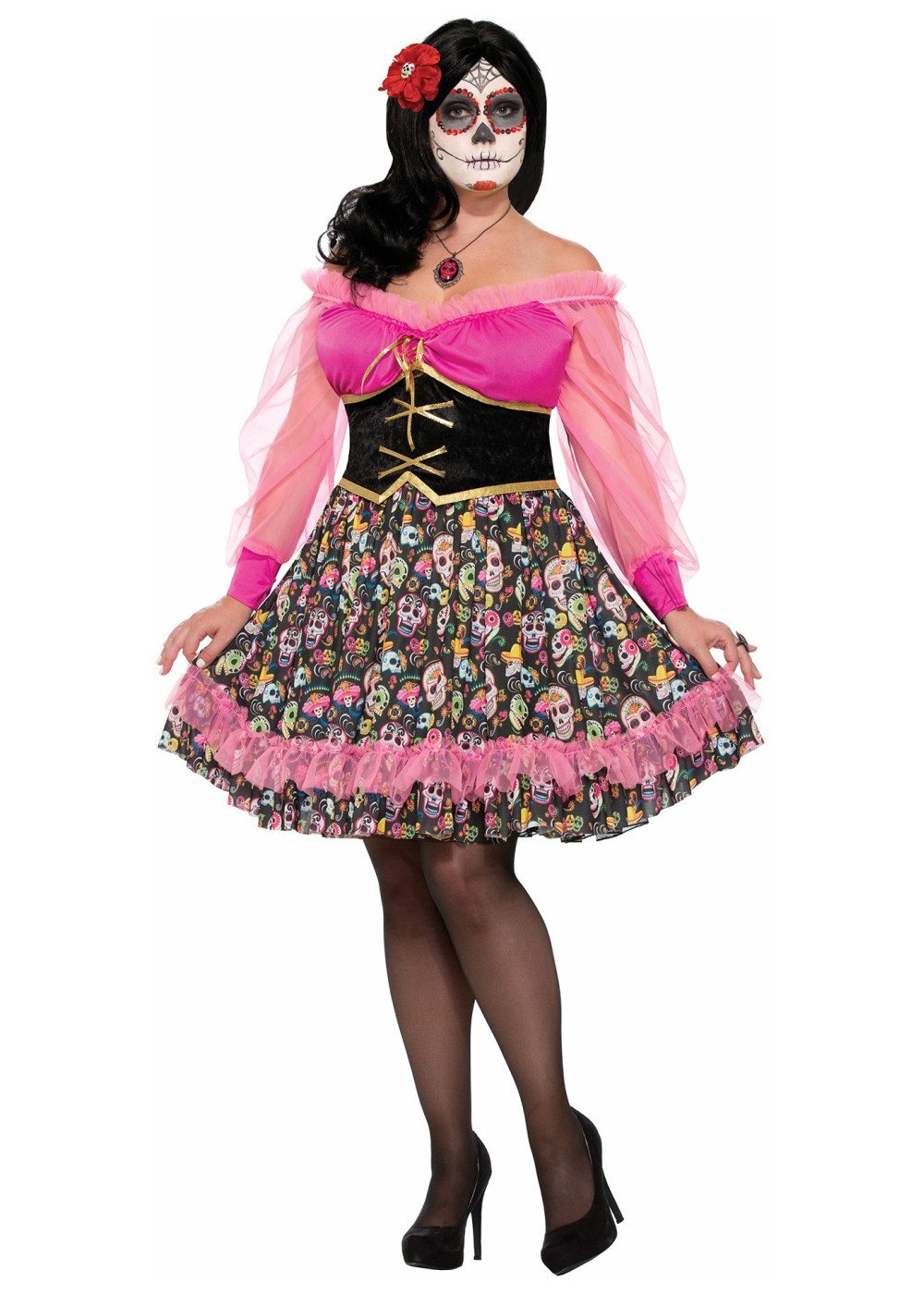 Day Of The Dead Plus Size Women Costume