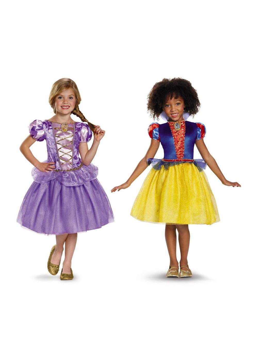 Kids Disney Princesses Snow White And Rapunzel Girls Costume Set