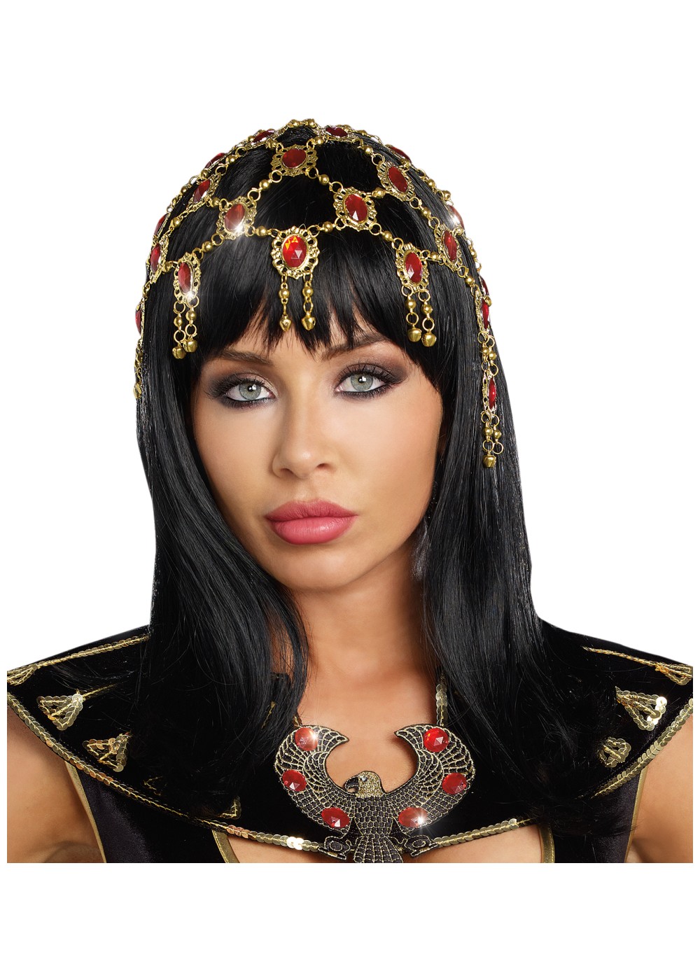 Egyptian Red And Gold Women Headpiece Accessories