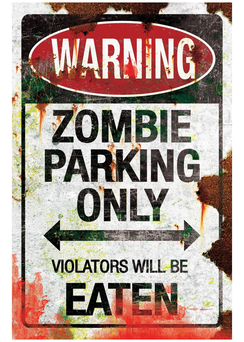 Metal Zombie Parking Only Sign