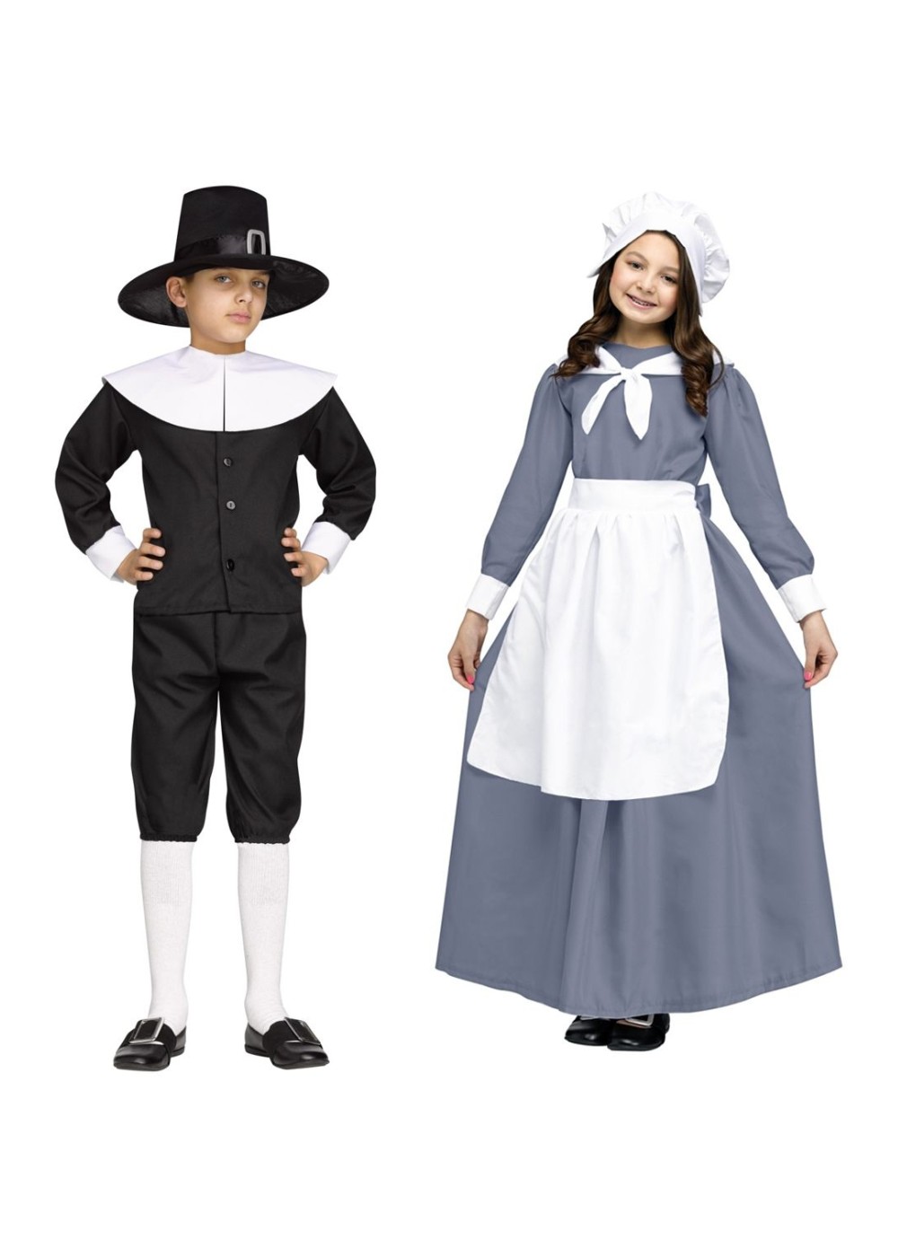 Kids Pilgrim Boys And Girls Costume Set