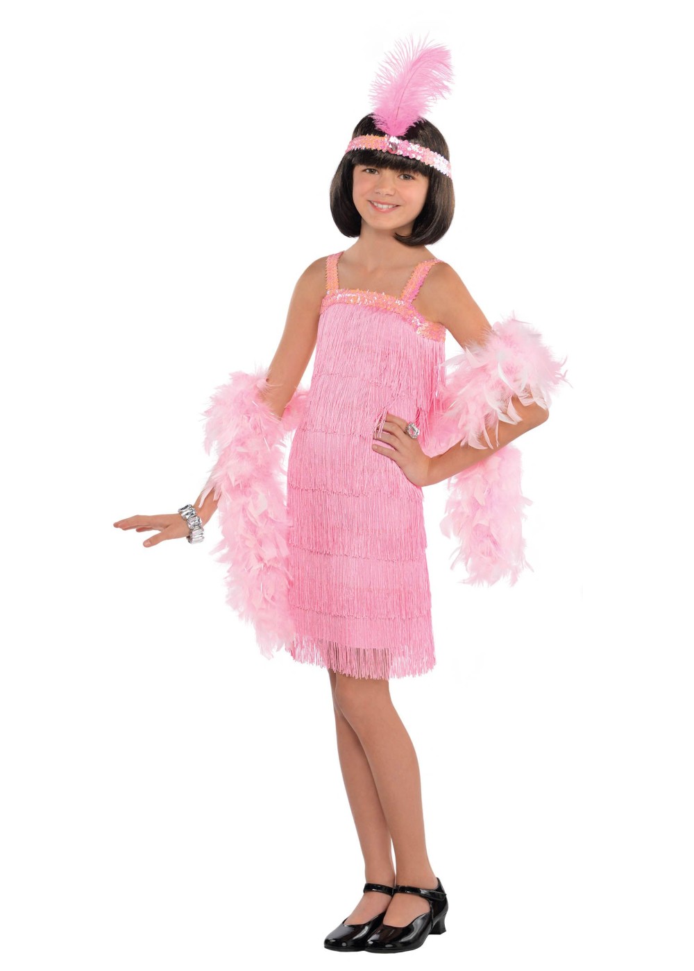 Kids Pink Flapper Girls Costume