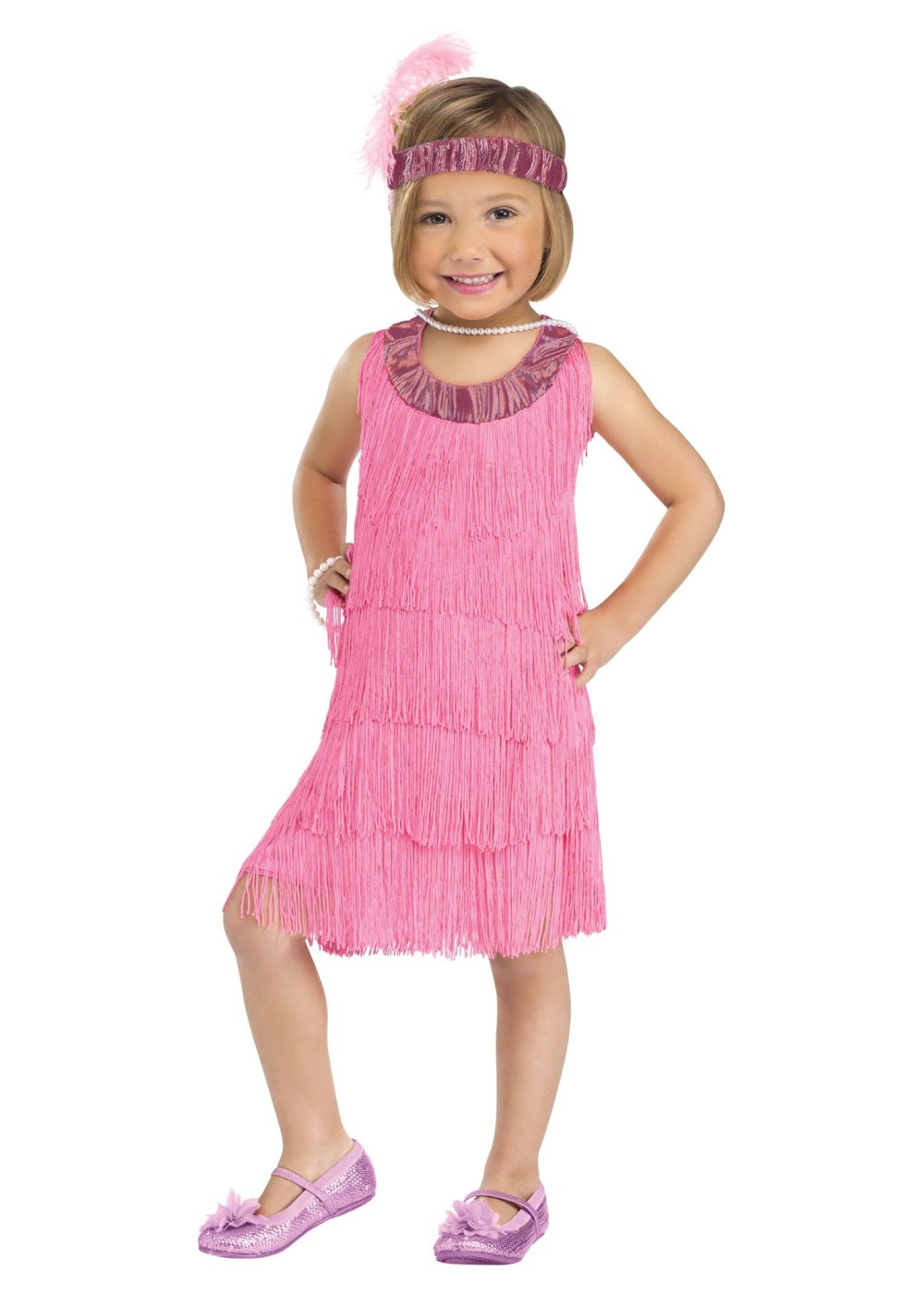 Kids Pink Flapper Toddler Girls Costume