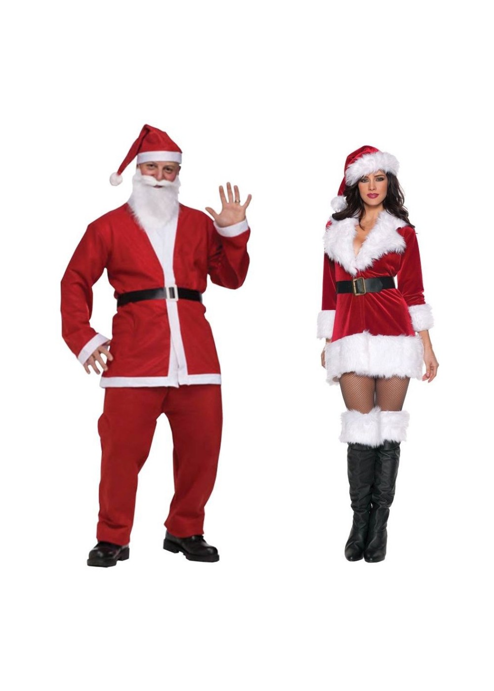 Santa Pub Crawl Men And Secret Santa Women Costume Set