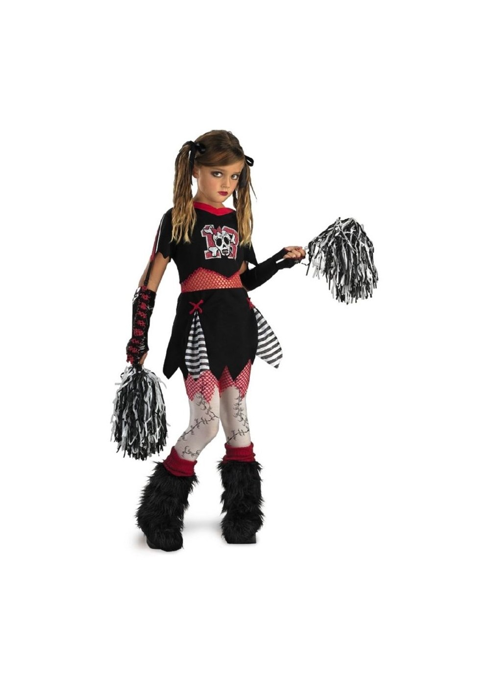 Kids Skull Pirate Cheerleader Girls Costume