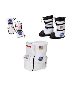 Astronaut Gloves Boots and Backpack Boys Costume Nasa Accessory Set