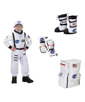 Nasa Astronaut Boys Costume Boots Gloves and Backpack Set