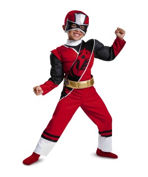 Red Power Ranger Toddler Boys Muscle Costume