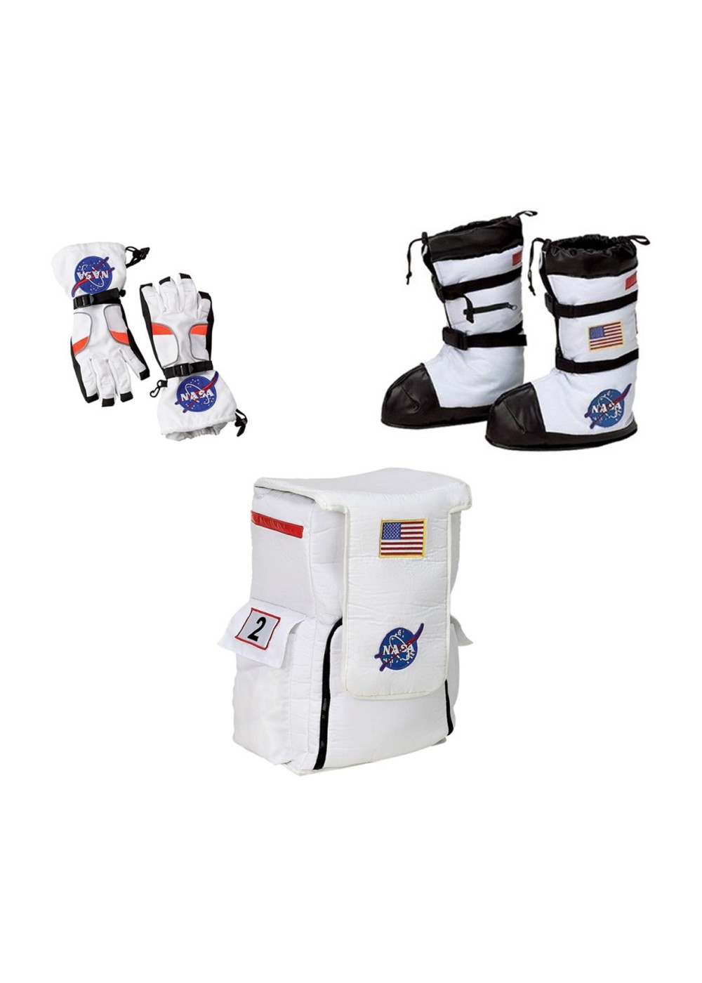 Astronaut Gloves Boots And Backpack Boys Costume Nasa Accessory Set