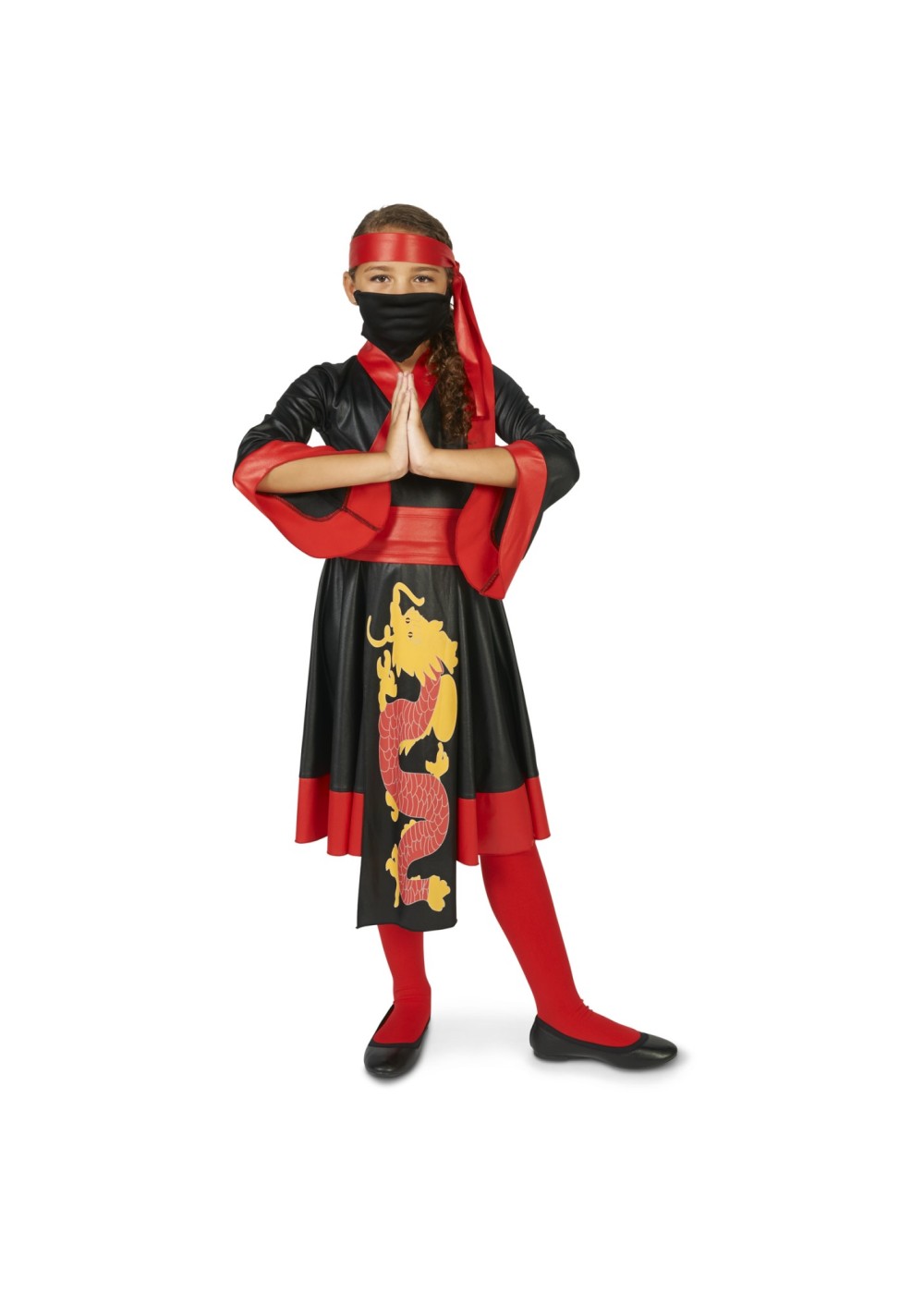 Kids Fire Dragon Ninja Girls Costume