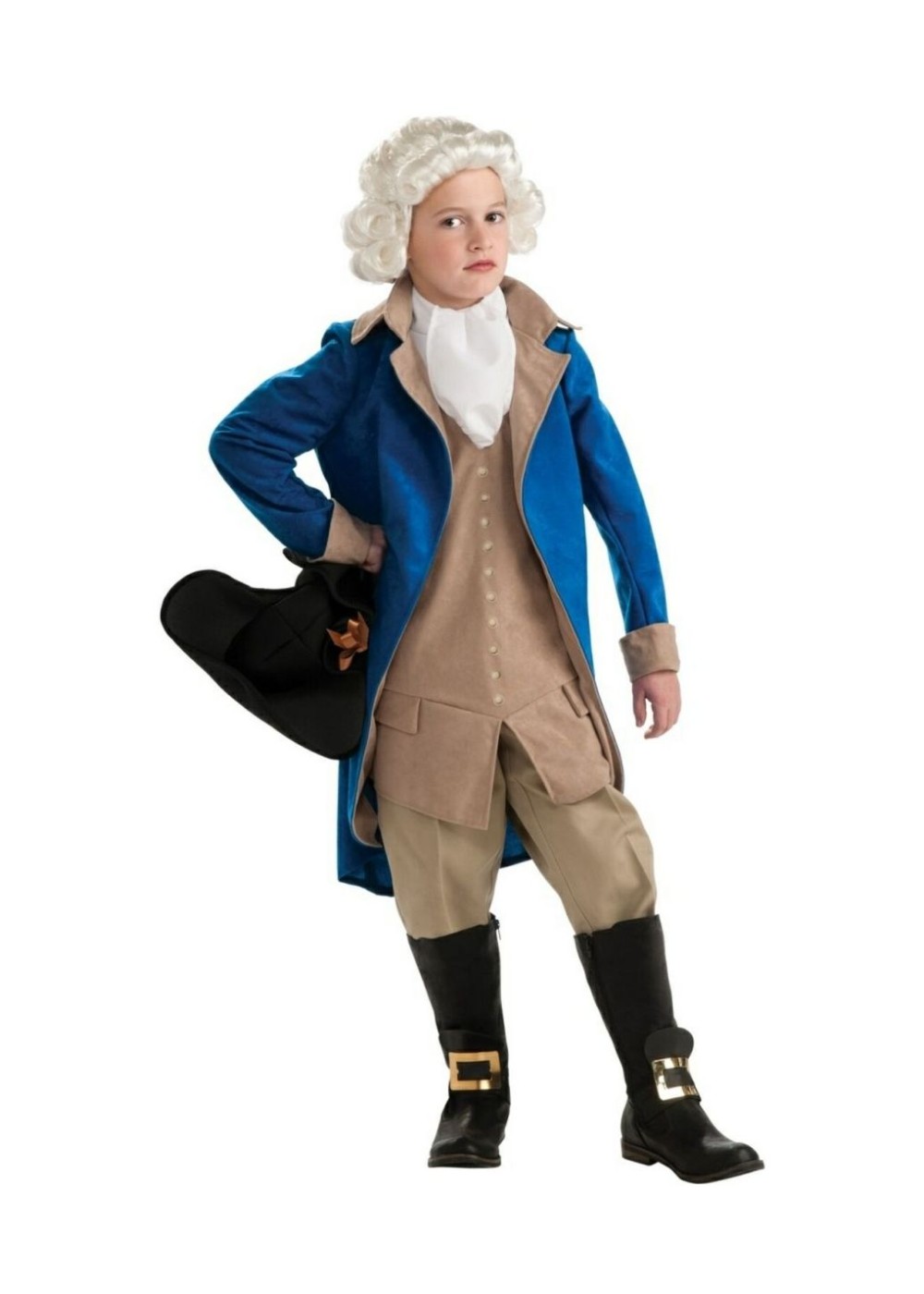 George Washington Boys Costume And Wig Set