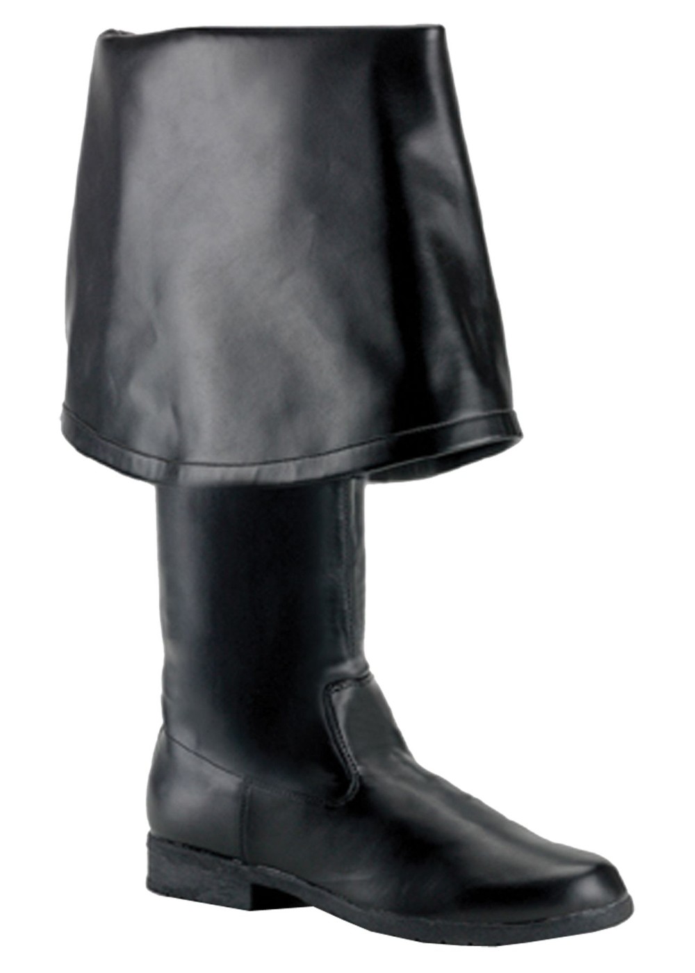 Mens Tall Black Fold Over Pirate Boots