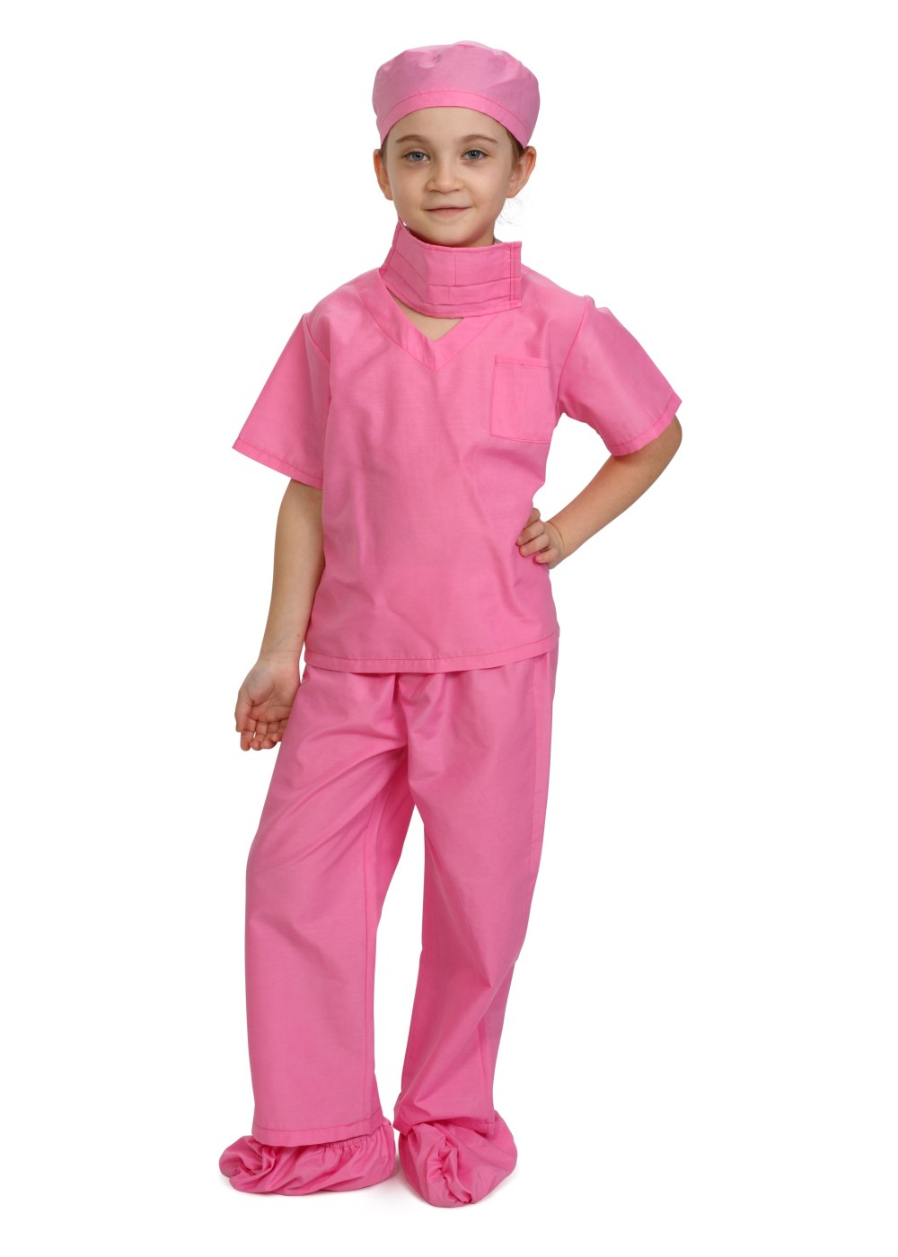 Kids Pink Medical Doctor Girls Scrubs Costume