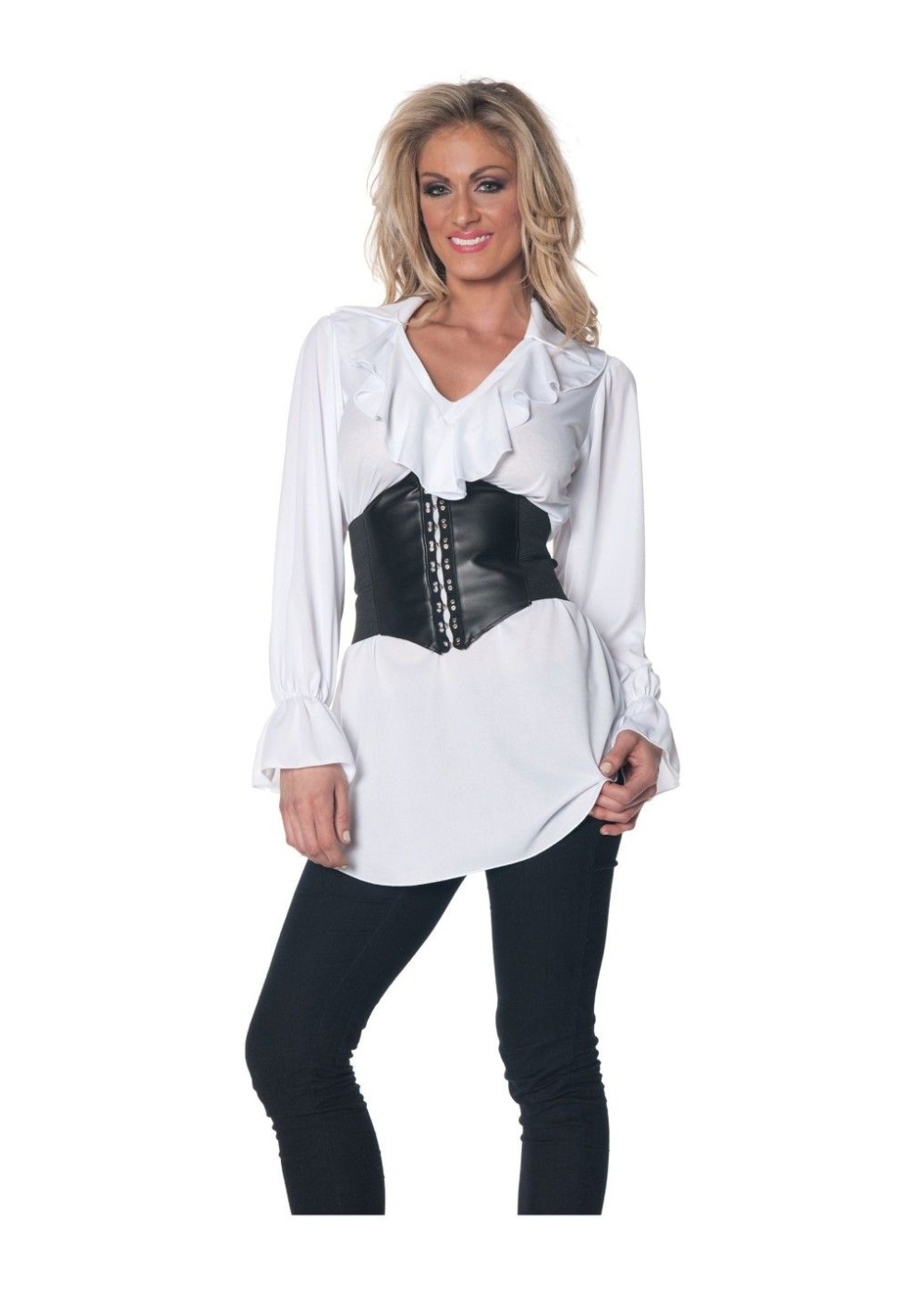 Pirate Woman Blouse And Waist Cincher Costume Kit