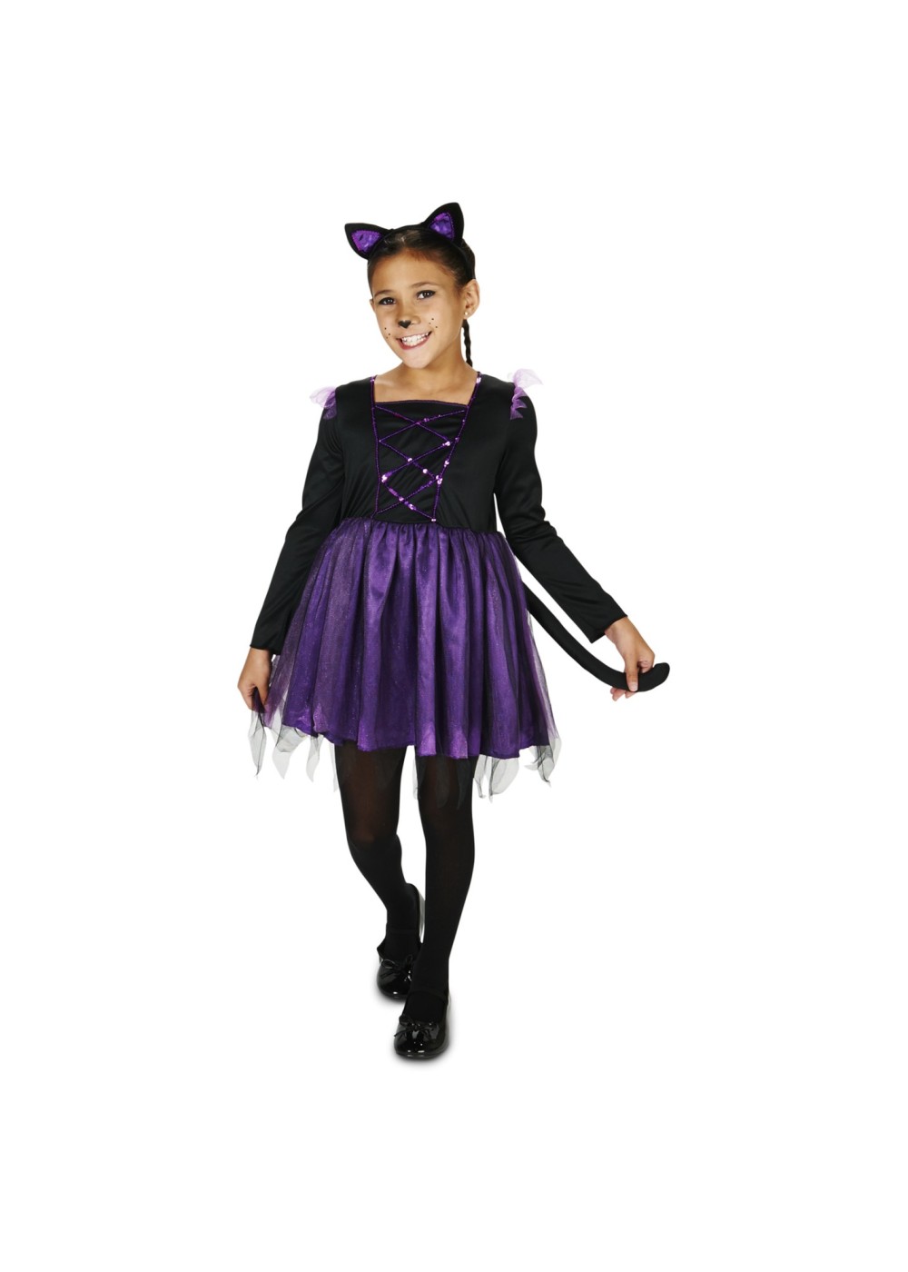 Kids Purple Ballerina Kitty Girls Costume