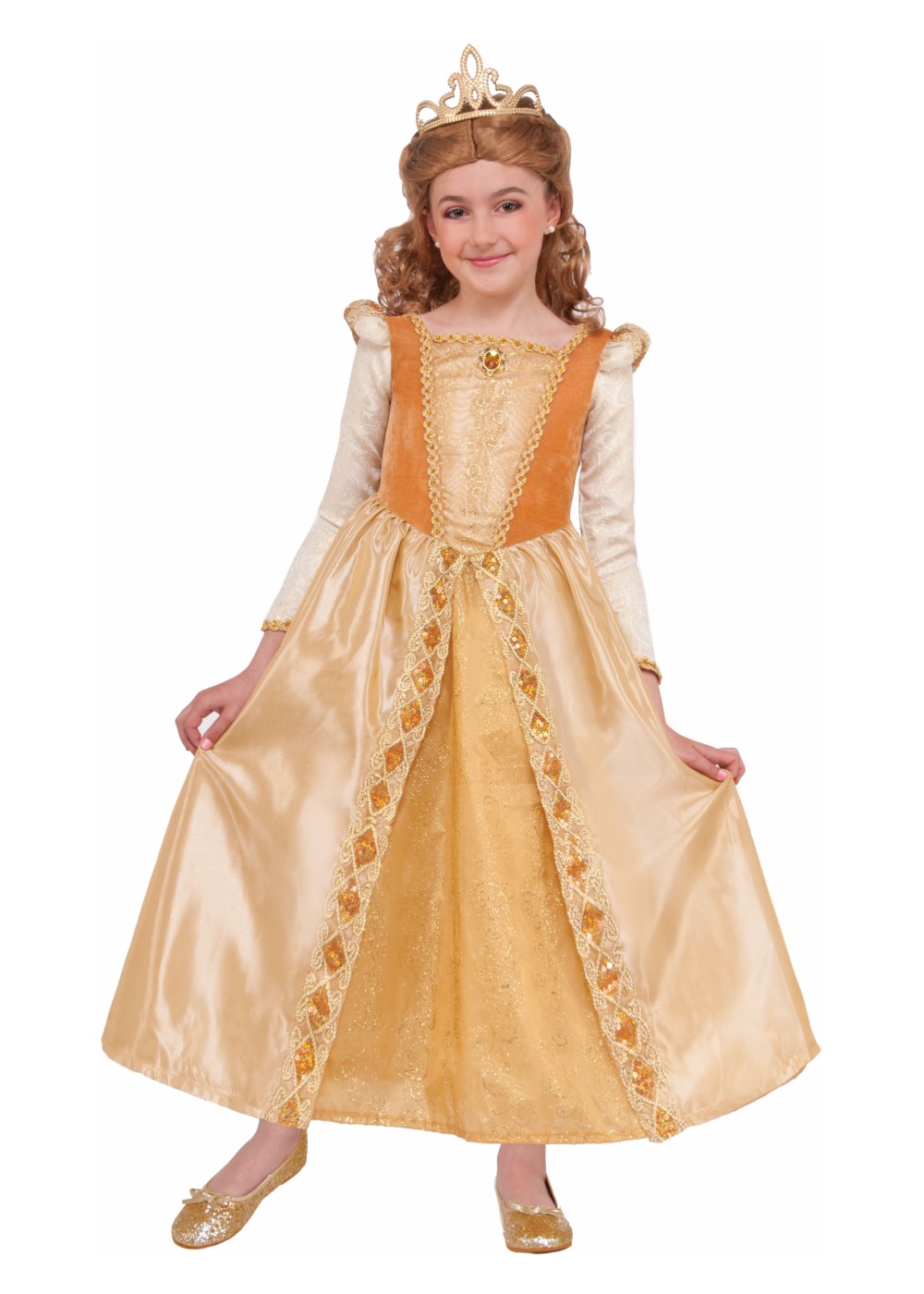 Kids Gold Princess Girls Costume