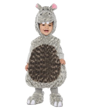 Grey Plush Swirl Hippo Baby Costume