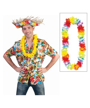Tropical Paradise Sunset Shirt With Lei