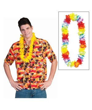 Tropical Palm Tree Shirt With Lei