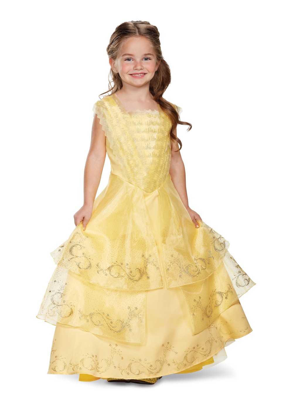 Kids Disney Belle Ball Gown Girls Costume