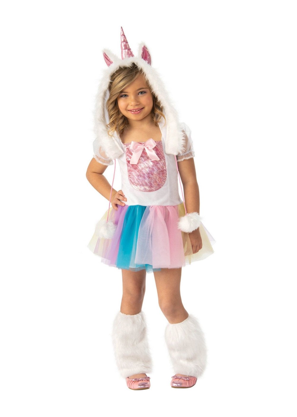 Kids Girls Magical Rainbow Unicorn Costume