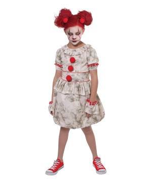 Girls Dancing Clown Kids Costume