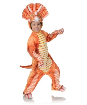 Orange Triceratops Kids Costume