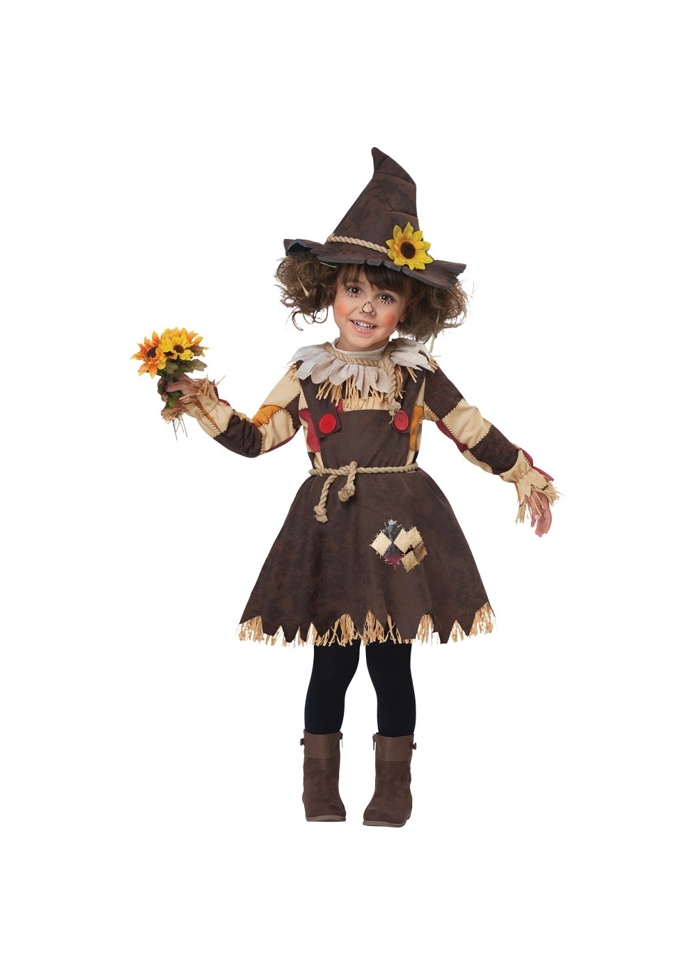 Kids Pumpkin Scarecrow Girls Costume