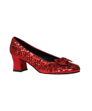 Red Sequin Woman Shoes Adult Costumes