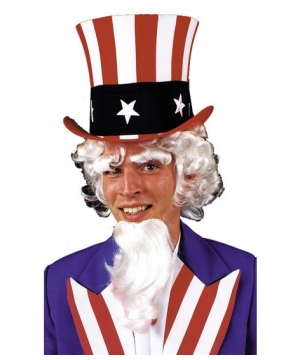 Uncle Sam Adult Goatee Eyebrow And Wig Kit