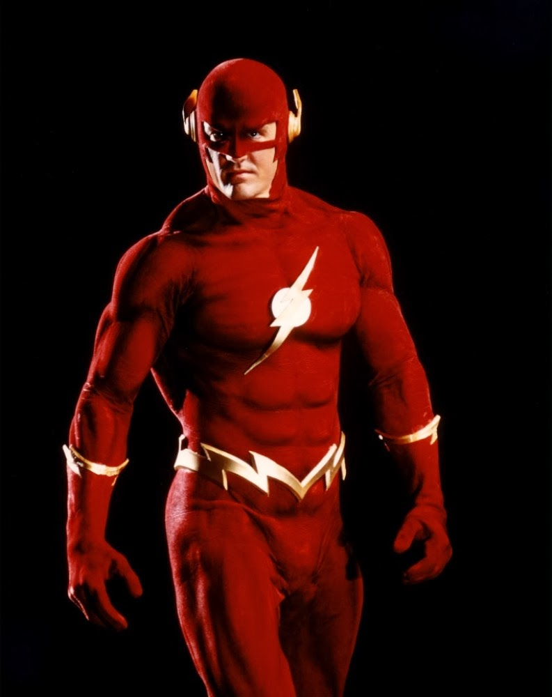 Wesley Snipp wearing 1990 Flash costume from TV Series