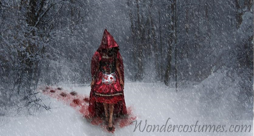dark red riding hood costume