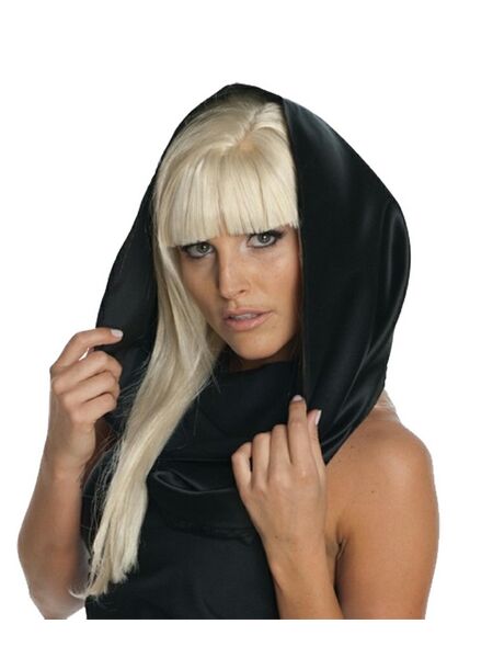 Lady Gaga Black Headscarf Costume Accessory