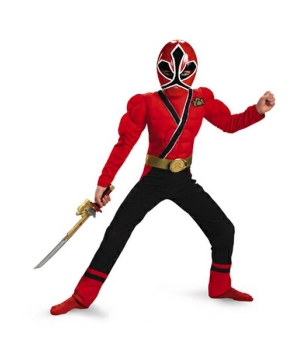 Power Ranger Samurai Red Muscle Kids Costume - Boys Power Ranger Costumes