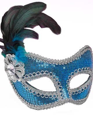 Blue Sequin Masquerade  Mask