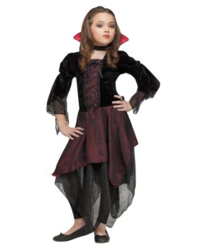 Kids Lady Dracula Scary Halloween Costume