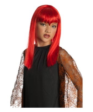 Red Glitter Vamp Kids Wig - Girls Costume
