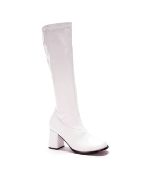 Adult White Gogo Halloween Boots - Adult Boots