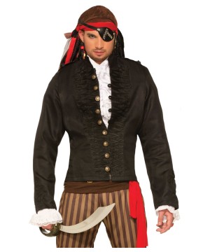 Black Pirate Mens Jacket - Pirate Costumes