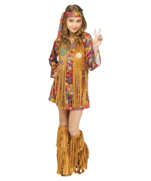 Peace and Love Hippie Girl's Costume