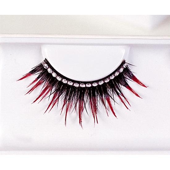 Eyelashes Black With Red Rhinestone