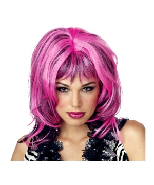 Wig Hard Rockin Witch Black Pink