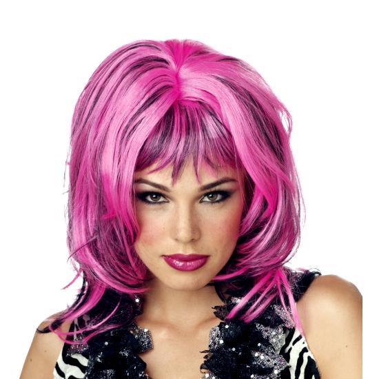 Wig Hard Rockin Witch Black Pink