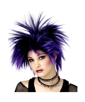 Purple Punk Chick Adult Wig
