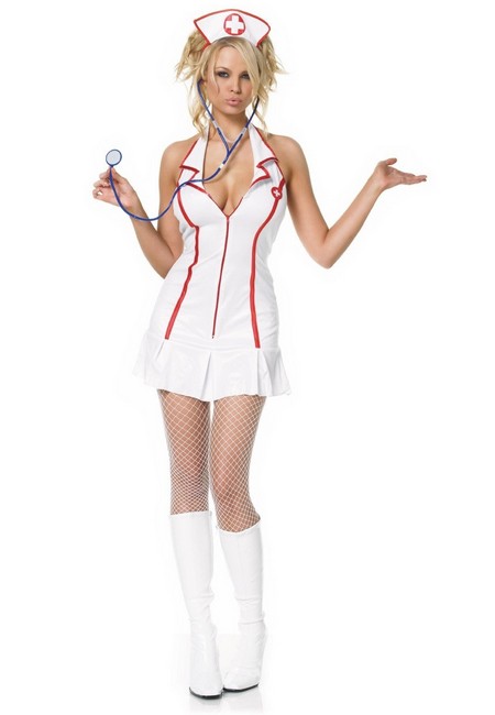 Head Nurse Zip Dress Women Costume