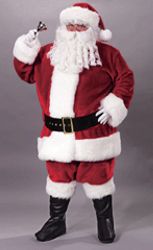 Santa Suit Plush Crimson Plus Size