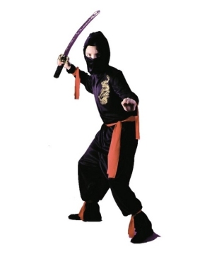 Black/red Ninja Boys Costume