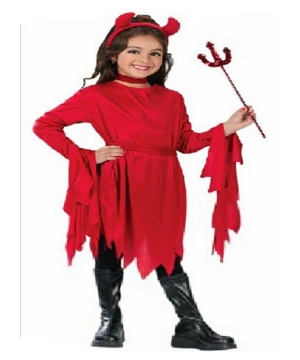 Girls Devil Costume Kids Tween Halloween Fancy Dress